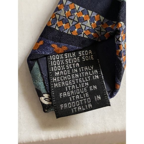 DISNEY STORE Silly Mickey Mouse Silk Tie Repetitive Stripe Pattern - Picture 4 of 8